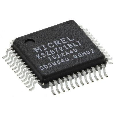Microchip , 1-Channel Ethernet Transceiver 48-Pin LQFP, KSZ8721BLI