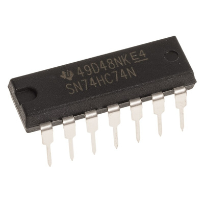 Texas Instruments SN74HC74N Dual D Type Flip Flop IC, 14-Pin PDIP