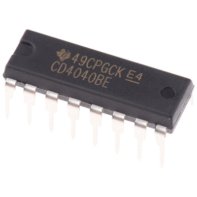 Texas Instruments CD4040BE 12-stage Through Hole Binary Counter, 16-Pin PDIP