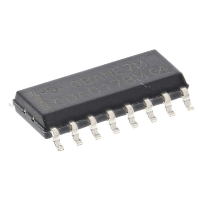 Texas Instruments CD4017BM 5-stage Surface Mount Decade Counter, 16-Pin SOIC