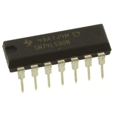 Texas Instruments SN74LS90N 4-stage Through Hole Decade Counter LS, 14-Pin PDIP
