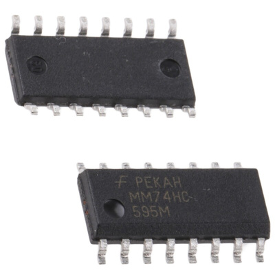 onsemi MM74HC595MX 8-stage Surface Mount Shift Register 74HC, 16-Pin SOIC