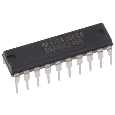 Texas Instruments SN74HC245N, 1 Bus Transceiver, 8-Bit Non-Inverting CMOS, 20-Pin PDIP