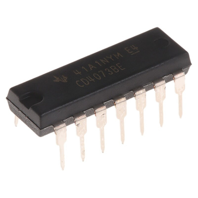 Texas Instruments CD4073BE, Triple 3-Input AND Logic Gate, 14-Pin PDIP