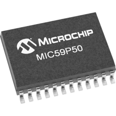 Microchip MIC59P50YWM Octal-Bit 8 Bit Latch, Transparent SR Type, Open Collector, 24-Pin SOIC