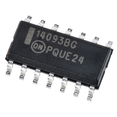 onsemi MC14093BDG, Quad 2-Input NAND Schmitt Trigger Logic Gate, 14-Pin SOIC