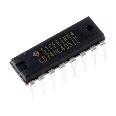 Texas Instruments CD74HC4051E Multiplexer/Demultiplexer Single 8:1 3 V, 5 V, 16-Pin PDIP