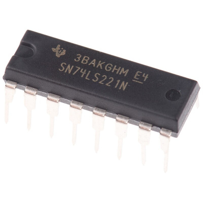 Texas Instruments SN74LS221N, Dual Monostable Multivibrator 8mA, 16-Pin PDIP