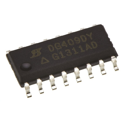 Vishay DG409LEDY-GE3 Multiplexer Dual 4 x 1 3 to 16 V, 16-Pin SOIC