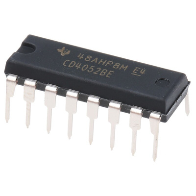 Texas Instruments CD4052BE Multiplexer Dual 4:1 12 V, 15 V, 18 V, 5 V, 9 V, 16-Pin PDIP