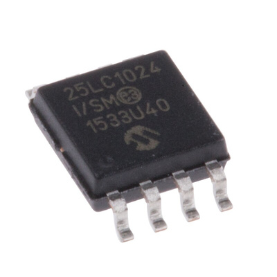 Microchip 25LC1024-I/SM, 1Mbit Serial EEPROM Memory, 50ns 8-Pin SOIJ Serial-SPI