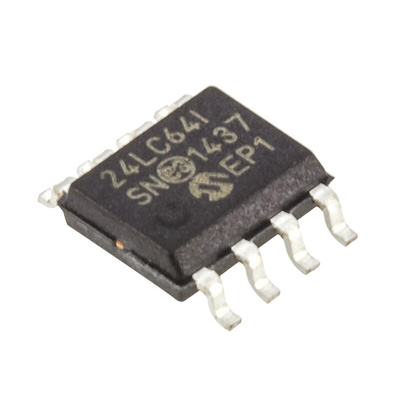 Microchip 24LC64-I/SN, 64kbit Serial EEPROM Memory, 900ns 8-Pin SOIC Serial-I2C