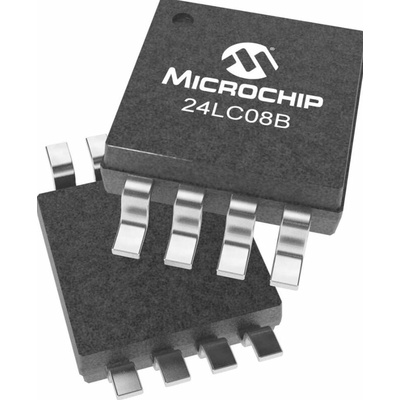 Microchip 24LC08B-I/SN, 8kbit Serial EEPROM Memory, 900ns 8-Pin SOIC Serial-I2C