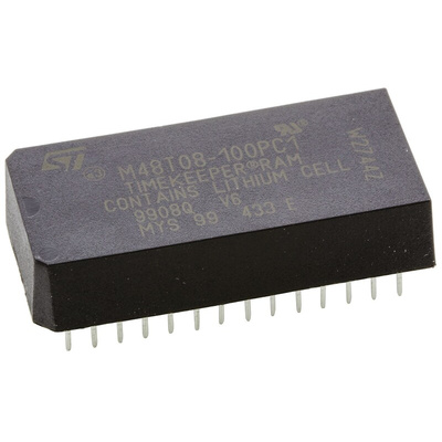STMicroelectronics 64kbit 100ns NVRAM, 28-Pin PCDIP, M48T08-100PC1