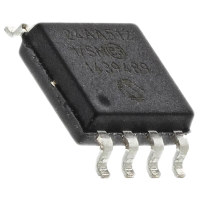 Microchip 24AA512-I/SM, 512kbit Serial EEPROM Memory, 900ns 8-Pin SOIJ Serial-I2C