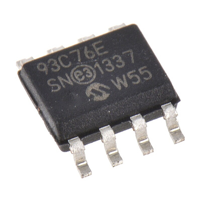 Microchip 93C76-E/SN, 8kbit Serial EEPROM Memory, 400ns 8-Pin SOIC Serial-3 Wire
