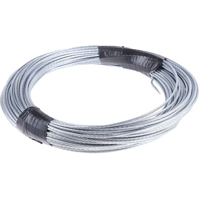 RS PRO Galvanised Metal Wire Rope, 50m