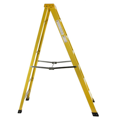 RS PRO Fibreglass 7 steps Step Ladder, 1.9m platform height
