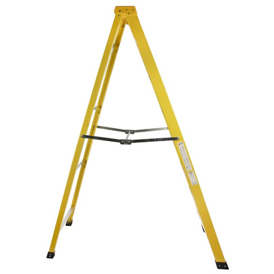 RS PRO Fibreglass 8 steps Step Ladder, 2.1m platform height