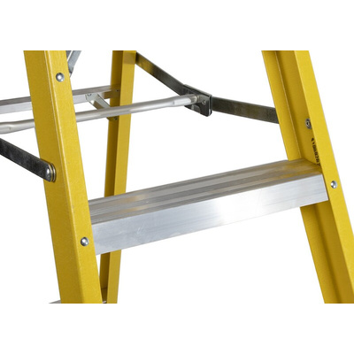RS PRO Fibreglass 6 steps Step Ladder, 1.6m platform height