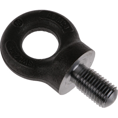 RS PRO Carbon Steel Eye Bolt, M24 Thread, 40mm Thread Length, 77mm Internal Eye Diameter, 77mm Outer Eye Diameter, 2.5t