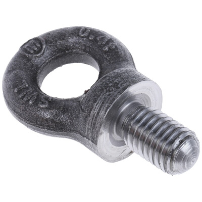 RS PRO Carbon Steel Eye Bolt, M10 Thread, 18mm Thread Length, 33mm Outer Eye Diameter