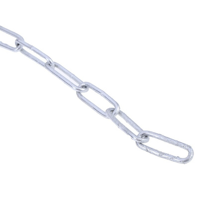 RS PRO Galvanised Steel Chain, 10m Length, 30 kg Lifting Load