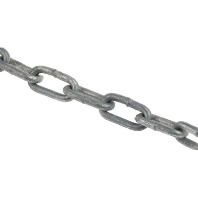 RS PRO Galvanised Steel Chain, 10m Length, 56 kg Lifting Load