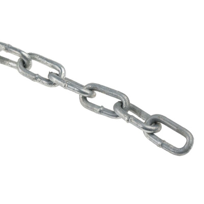 RS PRO Galvanised Steel Chain, 10m Length, 56 kg Lifting Load