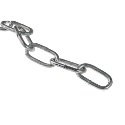 RS PRO Galvanised Steel Chain, 10m Length, 50 kg Lifting Load