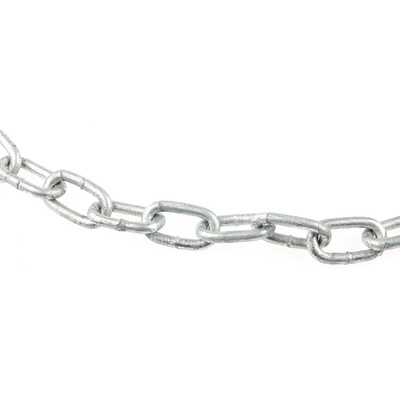 RS PRO Galvanised Steel Chain, 10m Length, 100 kg Lifting Load