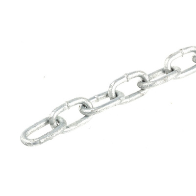 RS PRO Galvanised Steel Chain, 10m Length, 100 kg Lifting Load