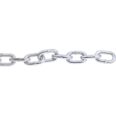 RS PRO Galvanised Steel Chain, 10m Length, 145 kg Lifting Load