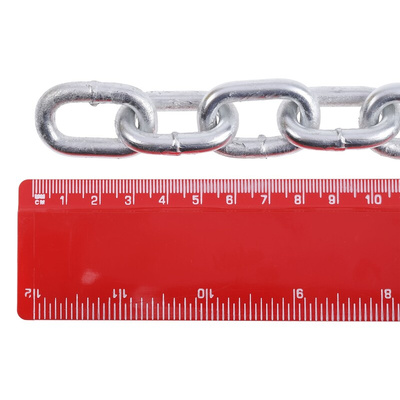 RS PRO Galvanised Steel Chain, 10m Length, 145 kg Lifting Load