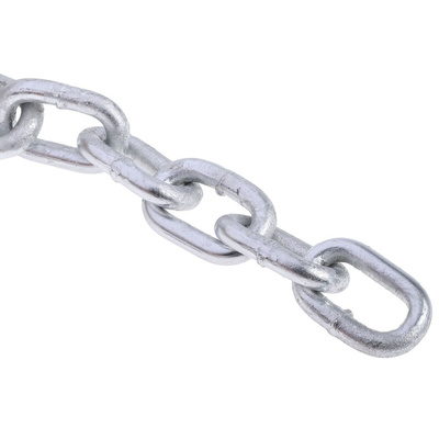 RS PRO Galvanised Steel Chain, 10m Length, 145 kg Lifting Load