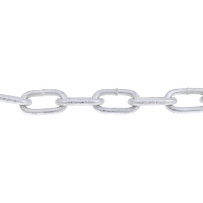 RS PRO Galvanised Steel Chain, 10m Length, 200 kg Lifting Load