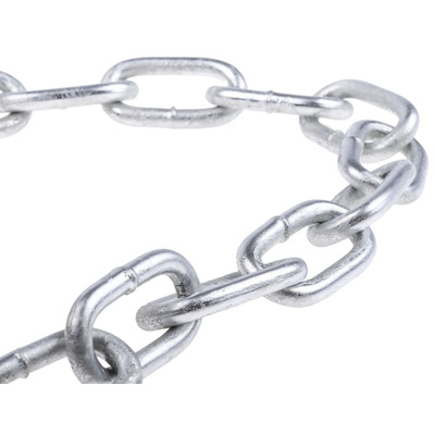 RS PRO Galvanised Steel Chain, 10m Length, 200 kg Lifting Load