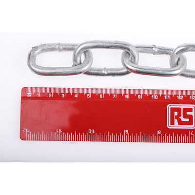 RS PRO Galvanised Steel Chain, 10m Length, 200 kg Lifting Load