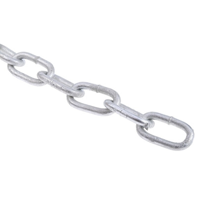RS PRO Galvanised Steel Chain, 10m Length, 200 kg Lifting Load