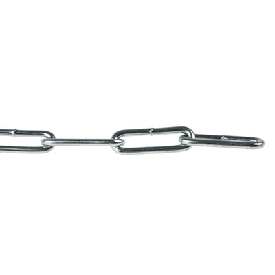 RS PRO Zinc Plated Steel Chain, 10m Length, 30 kg Lifting Load