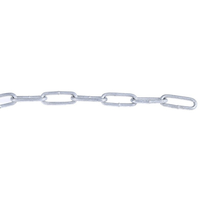 RS PRO Zinc Plated Steel Chain, 10m Length, 45 kg Lifting Load