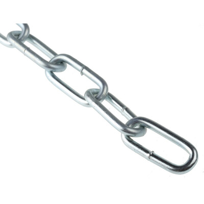 RS PRO Zinc Plated Steel Chain, 10m Length, 130 kg Lifting Load