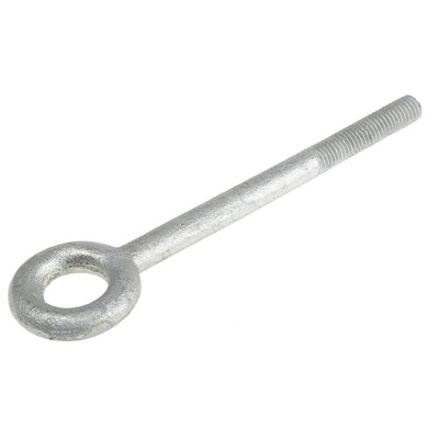 RS PRO Galvanised Metal Eye Bolt, M12 Thread, 50mm Thread Length, 24mm Internal Eye Diameter, 48mm Outer Eye Diameter