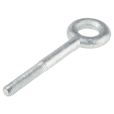RS PRO Galvanised Metal Eye Bolt, M12 Thread, 50mm Thread Length, 24mm Internal Eye Diameter, 48mm Outer Eye Diameter