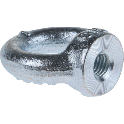 RS PRO Carbon Steel Eye Nut, M8 Thread, 20mm Internal Eye Diameter, 36mm Outer Eye Diameter, 0.14t Load