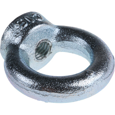 RS PRO Carbon Steel Eye Nut, M10 Thread, 25mm Internal Eye Diameter, 45mm Outer Eye Diameter, 0.23t Load