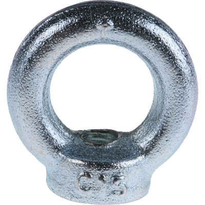 RS PRO Carbon Steel Eye Nut, M10 Thread, 25mm Internal Eye Diameter, 45mm Outer Eye Diameter, 0.23t Load