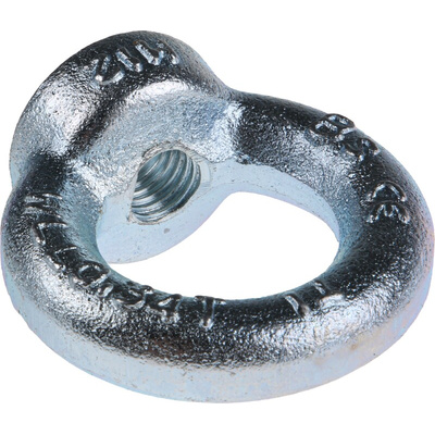 RS PRO Carbon Steel Eye Nut, M12 Thread, 30mm Internal Eye Diameter, 54mm Outer Eye Diameter, 0.34t Load