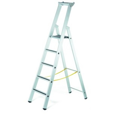 Zarges Aluminium 5 steps Step Ladder, 1.33m platform height, 2.15m open length