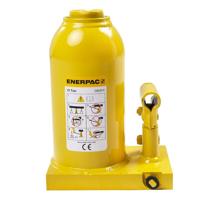 Enerpac Bottle Jack, 15tonne Maximum Load, 228mm - 453mm Maximum Range